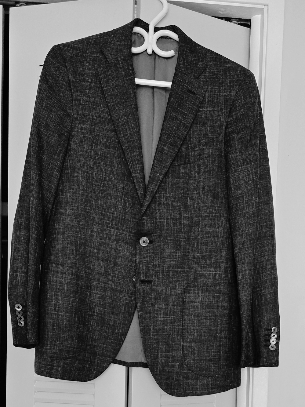 ISAIA Napoli "Sanita" Silk Cashmere Linen Blazer Sport Coat EU 48 / US 38 Grey